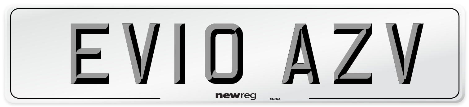 EV10 AZV Number Plate from New Reg
